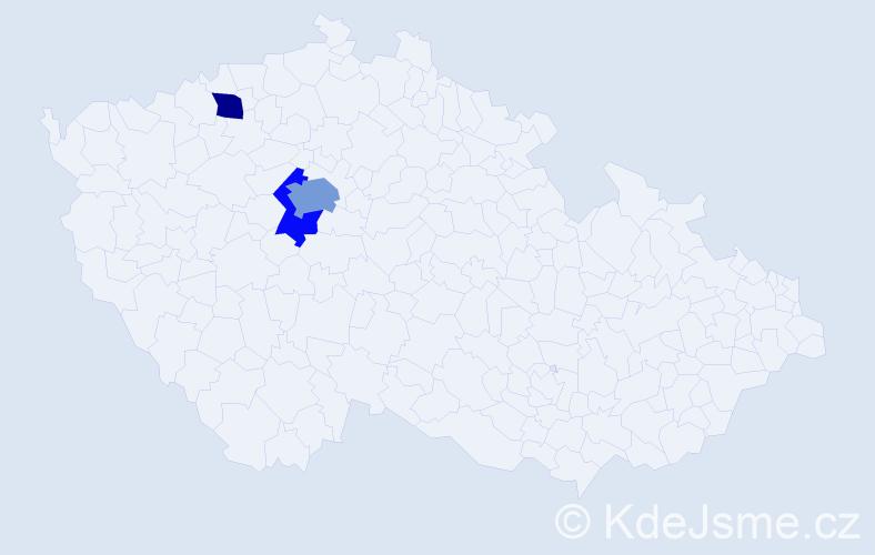 Příjmení: 'Linay', počet výskytů 5 v celé ČR