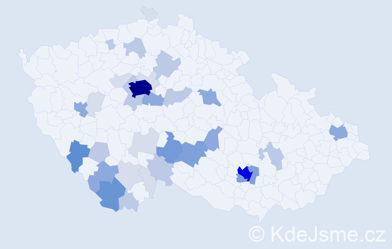 Příjmení: 'Hodová', počet výskytů 109 v celé ČR