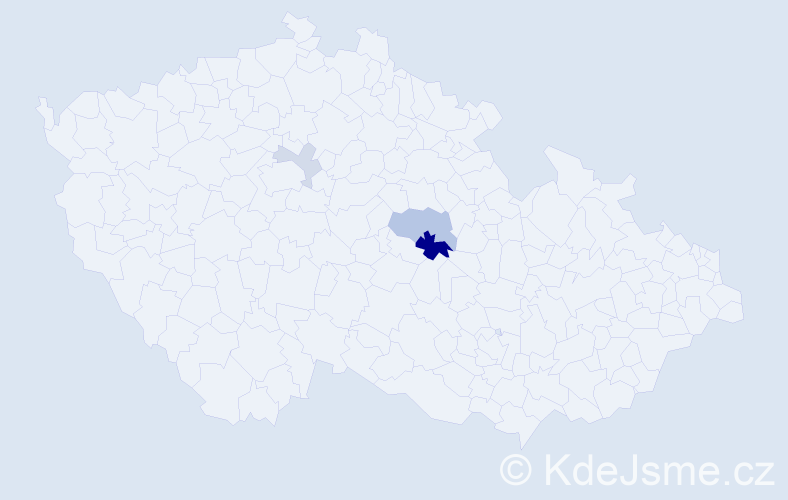Příjmení: 'Pacetti', počet výskytů 20 v celé ČR