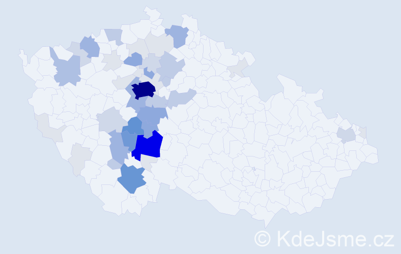 Příjmení: 'Slaba', počet výskytů 173 v celé ČR