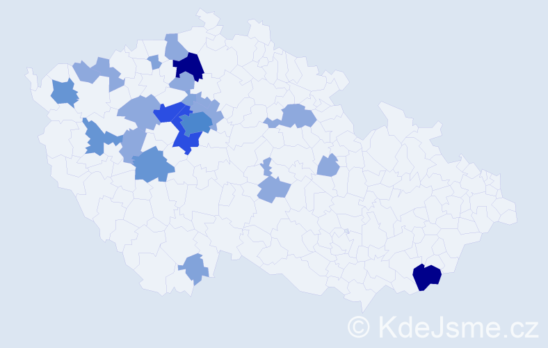 Příjmení: 'Knechtl', počet výskytů 56 v celé ČR