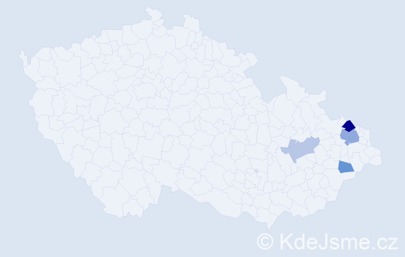 Příjmení: 'Kotterbová', počet výskytů 8 v celé ČR
