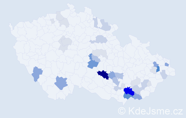 Příjmení: 'Lundová', počet výskytů 137 v celé ČR