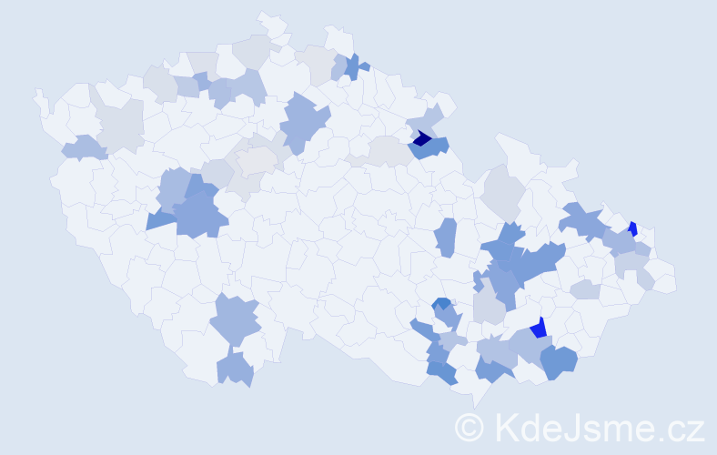 Příjmení: 'Masaryk', počet výskytů 145 v celé ČR