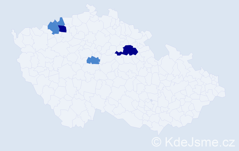 Příjmení: 'Prockert', počet výskytů 9 v celé ČR
