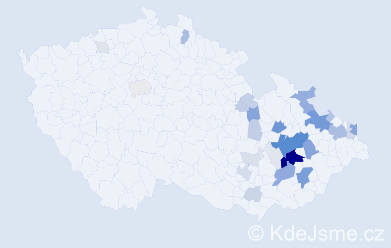 Příjmení: 'Skácelík', počet výskytů 123 v celé ČR