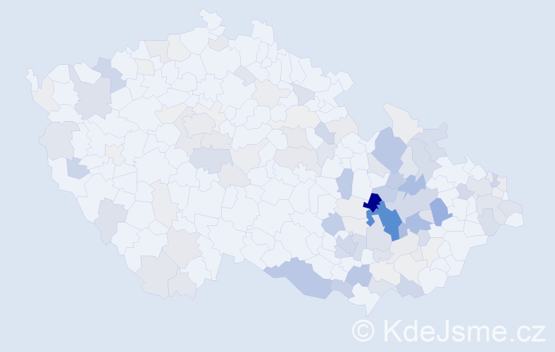 Příjmení: 'Páleník', počet výskytů 388 v celé ČR