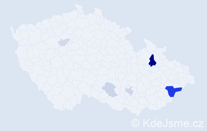 Příjmení: 'Bátlová', počet výskytů 16 v celé ČR