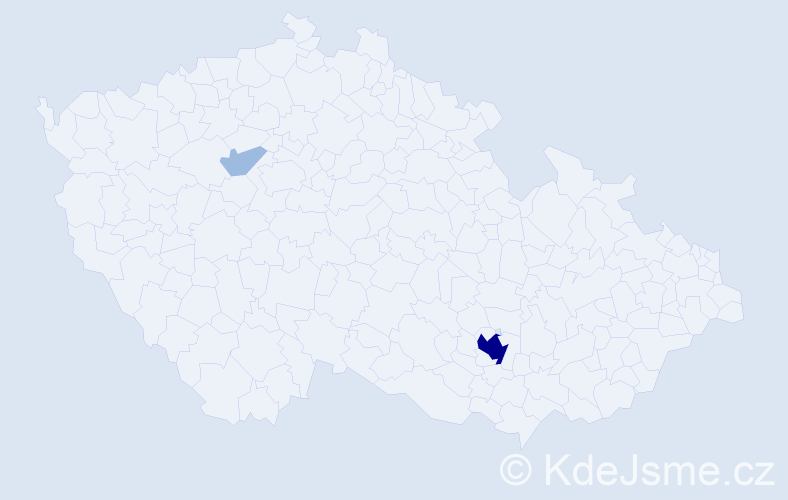 Příjmení: 'Rodin', počet výskytů 5 v celé ČR