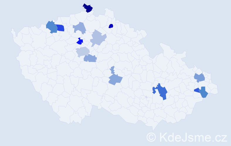 Příjmení: 'Vaňko', počet výskytů 34 v celé ČR