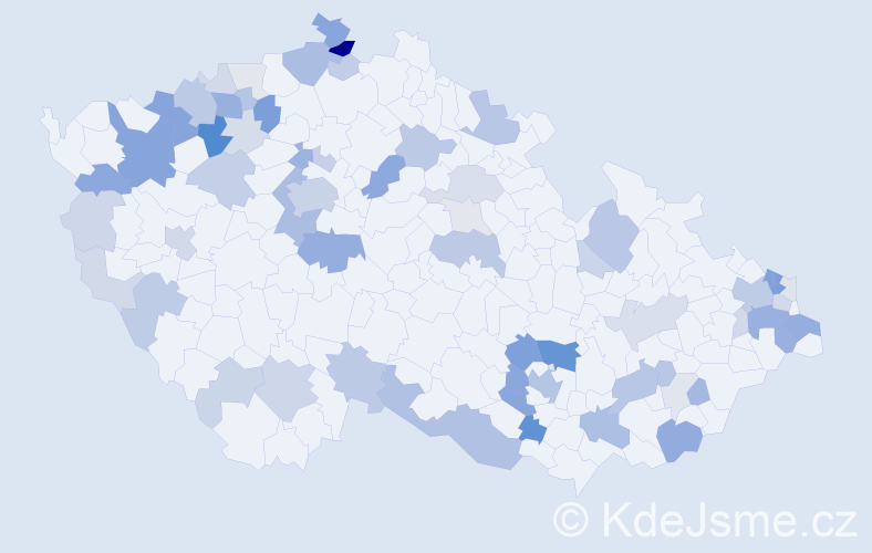 Příjmení: 'Valko', počet výskytů 193 v celé ČR