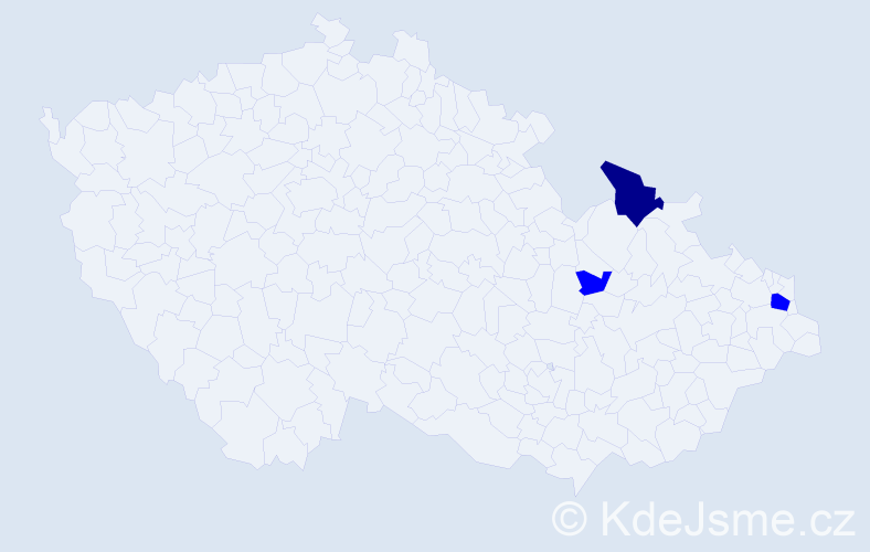 Příjmení: 'Čičak', počet výskytů 4 v celé ČR