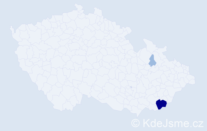 Příjmení: 'Brencus', počet výskytů 5 v celé ČR