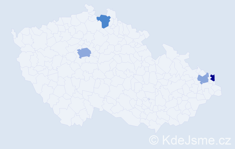 Příjmení: 'Korbas', počet výskytů 17 v celé ČR