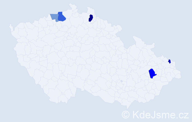 Příjmení: 'Frajsová', počet výskytů 7 v celé ČR