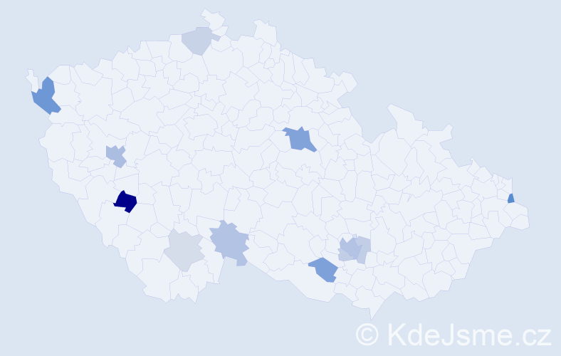 Příjmení: 'Mácalová', počet výskytů 24 v celé ČR