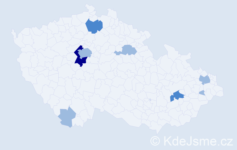 Příjmení: 'Kemp', počet výskytů 13 v celé ČR