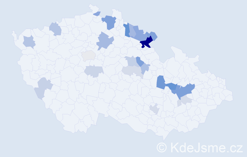 Příjmení: 'Kolisková', počet výskytů 60 v celé ČR