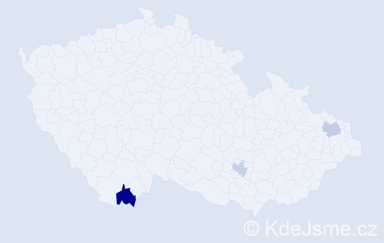 Příjmení: 'Yordan', počet výskytů 3 v celé ČR
