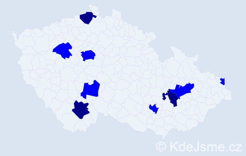 Příjmení: 'Baluch', počet výskytů 12 v celé ČR