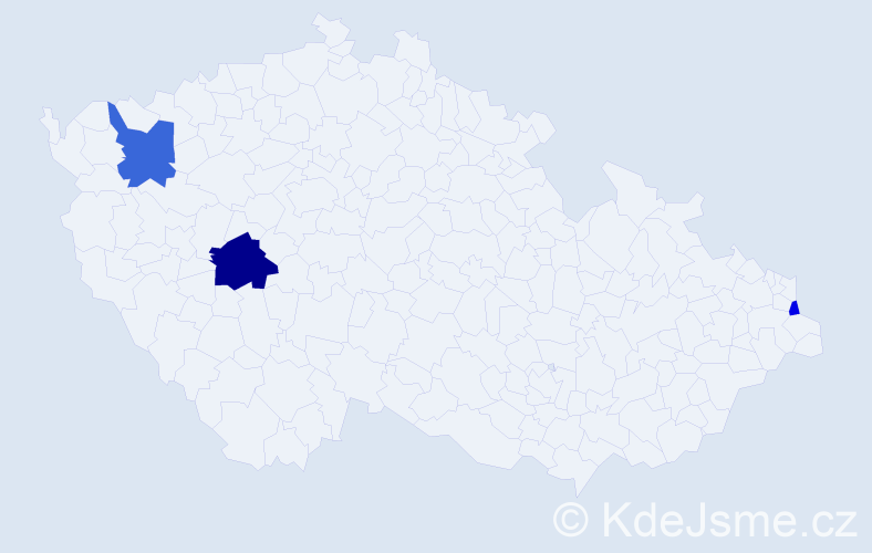 Příjmení: 'Molec', počet výskytů 6 v celé ČR