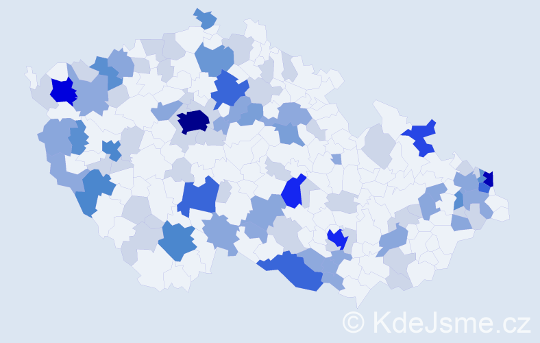 Příjmení: 'Szabóová', počet výskytů 257 v celé ČR