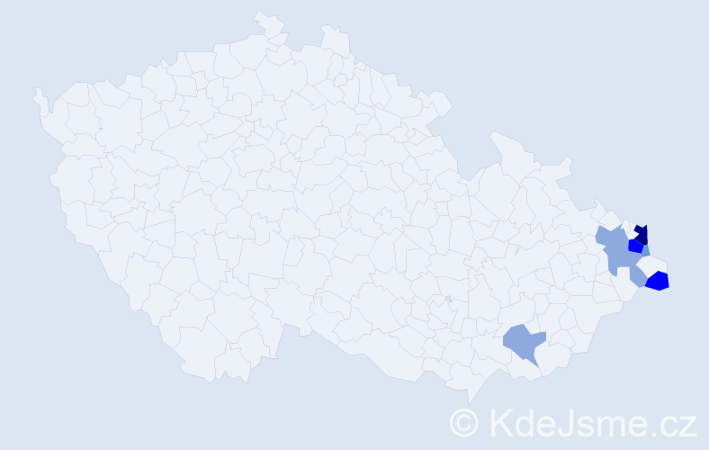 Příjmení: 'Szafarczyk', počet výskytů 19 v celé ČR