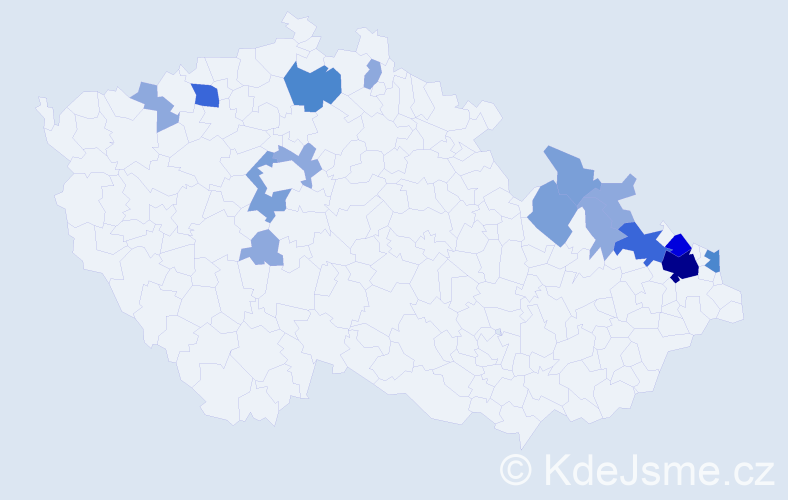 Příjmení: 'Piatková', počet výskytů 39 v celé ČR
