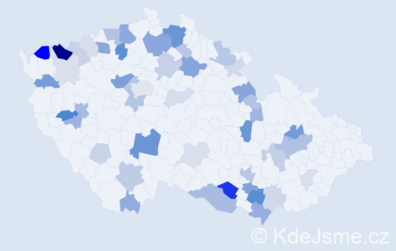 Příjmení: 'Löfflerová', počet výskytů 134 v celé ČR