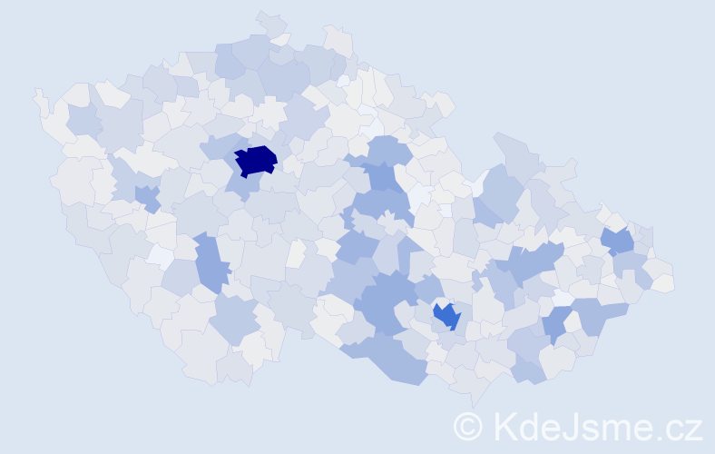 Příjmení: 'Žák', počet výskytů 4783 v celé ČR