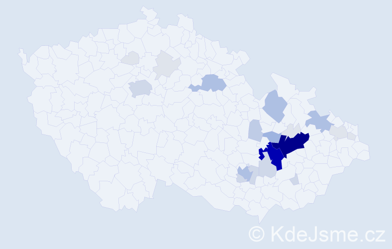 Příjmení: 'Protivánek', počet výskytů 95 v celé ČR