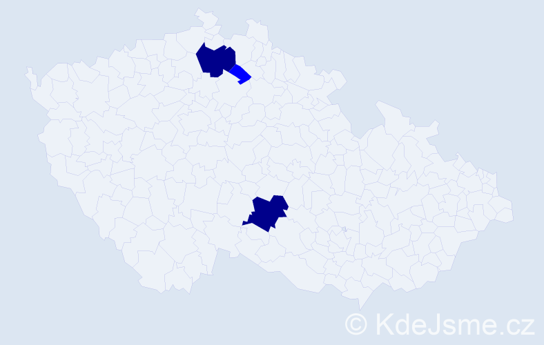 Příjmení: 'Biglová', počet výskytů 5 v celé ČR