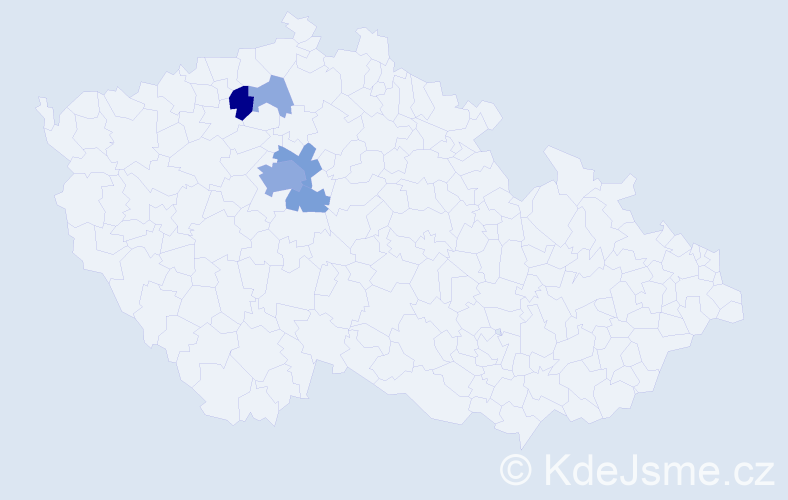 Příjmení: 'Kmječová', počet výskytů 13 v celé ČR