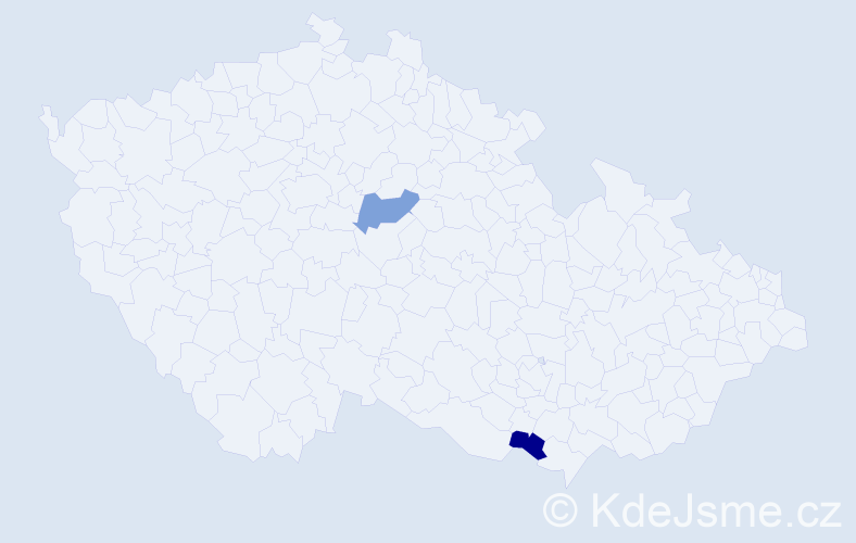 Příjmení: 'Stibálová', počet výskytů 2 v celé ČR