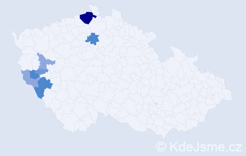 Příjmení: 'Egr', počet výskytů 19 v celé ČR