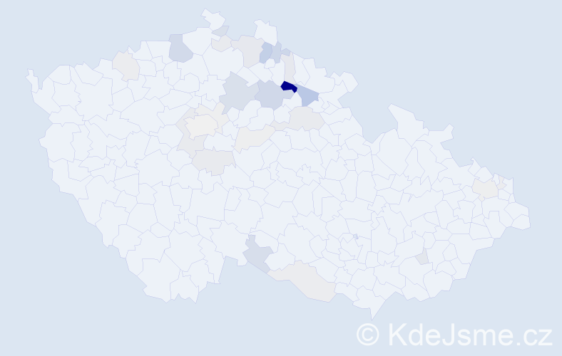 Příjmení: 'Nypl', počet výskytů 104 v celé ČR