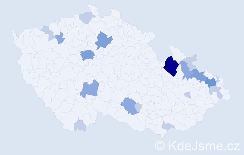 Příjmení: 'Cesnek', počet výskytů 41 v celé ČR