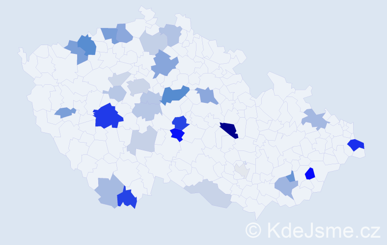 Příjmení: 'Zvolenská', počet výskytů 75 v celé ČR