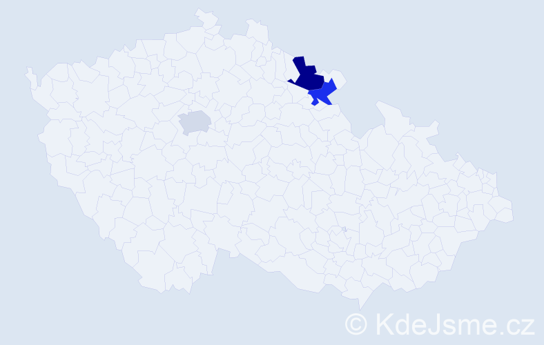 Příjmení: 'Křech', počet výskytů 14 v celé ČR