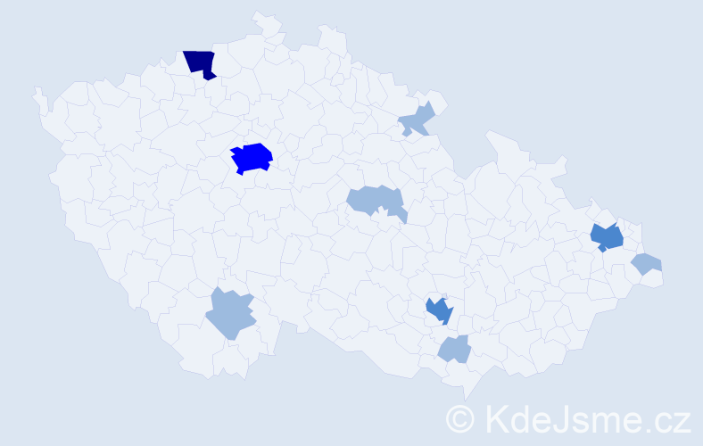 Příjmení: 'Balzarová', počet výskytů 16 v celé ČR