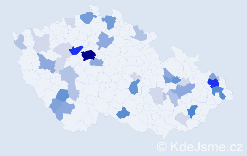 Příjmení: 'Košáková', počet výskytů 143 v celé ČR