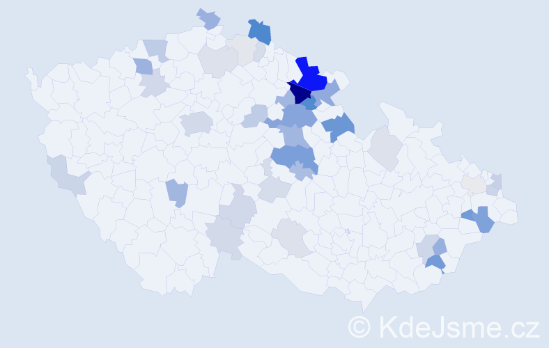 Příjmení: 'Marel', počet výskytů 111 v celé ČR