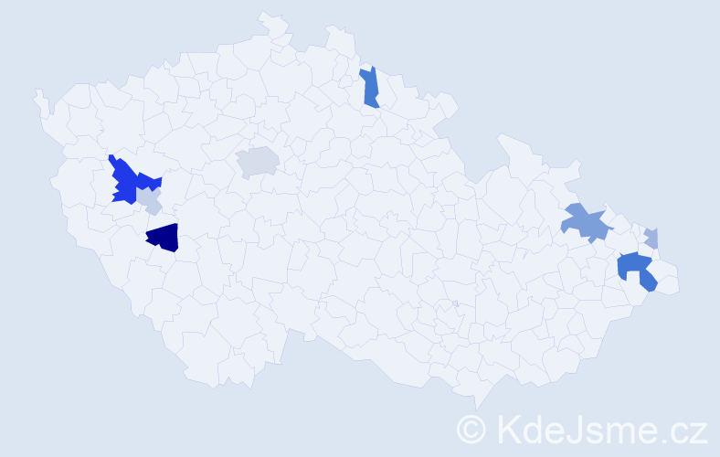 Příjmení: 'Elek', počet výskytů 16 v celé ČR