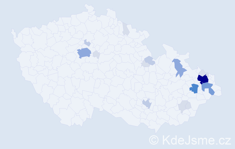 Příjmení: 'Kachel', počet výskytů 57 v celé ČR