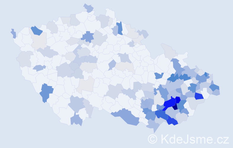 Příjmení: 'Gazdová', počet výskytů 492 v celé ČR