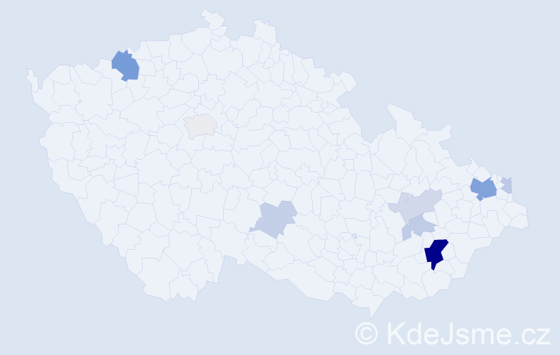 Příjmení: 'Pečková', počet výskytů 26 v celé ČR