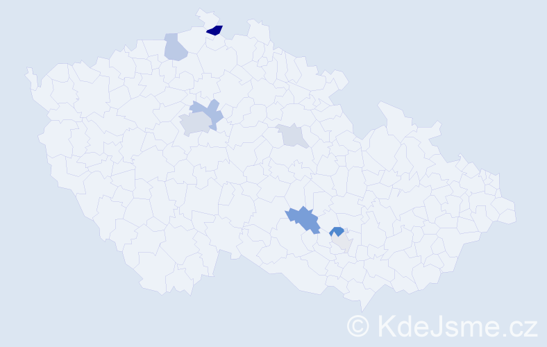 Příjmení: 'Vakulenko', počet výskytů 21 v celé ČR