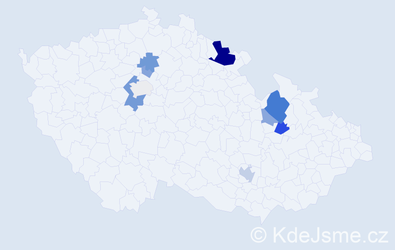 Příjmení: 'Dombaiová', počet výskytů 28 v celé ČR