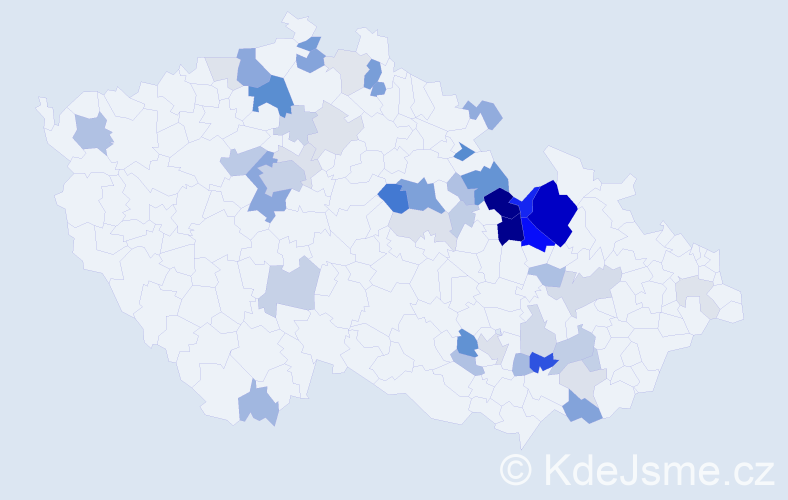 Příjmení: 'Katzer', počet výskytů 152 v celé ČR