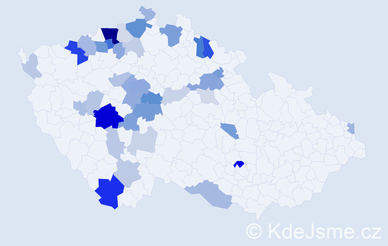 Příjmení: 'Malkovský', počet výskytů 122 v celé ČR